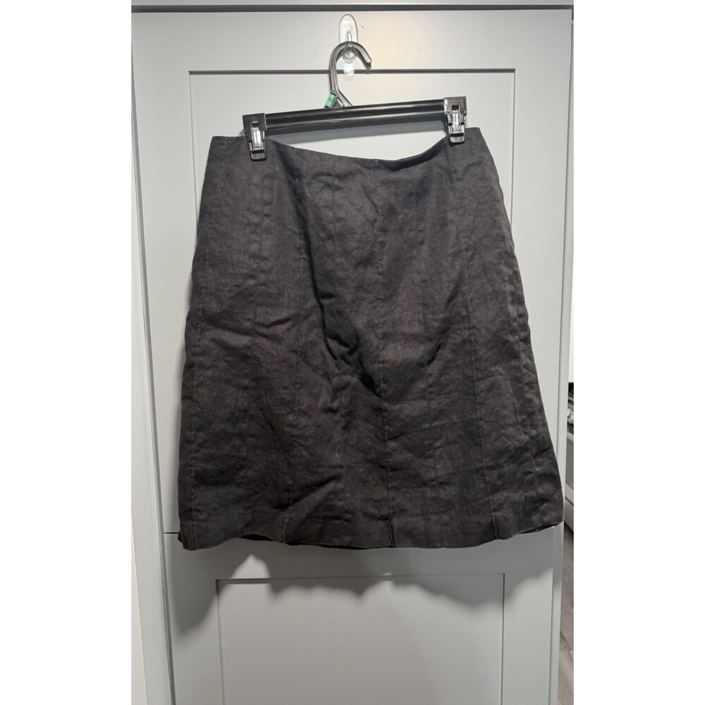 Talbots Women's Skirt, Trish Linen, Size 14, Black, Made In Thailand.